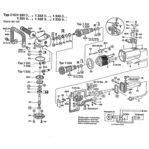 для угловой шлифмашины Bosch 220 V 0601331003, деталировка 1