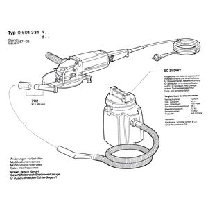 для угловой шлифмашины Bosch 220 V 0601331403, деталировка 5