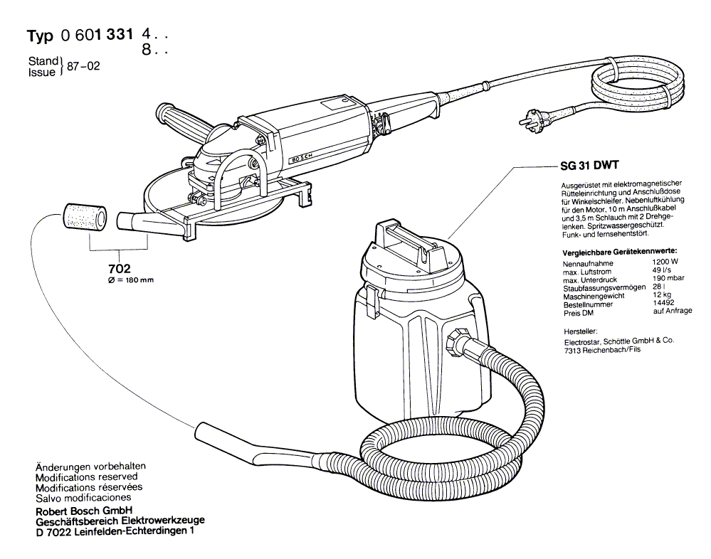 для угловой шлифмашины Bosch 220 V 0601331403, деталировка 5