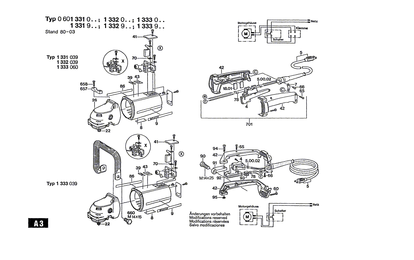 для угловой шлифмашины Bosch 220 V 0601332903, деталировка 2