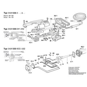 для угловой шлифмашины Bosch 220 V 0601333203, деталировка 3