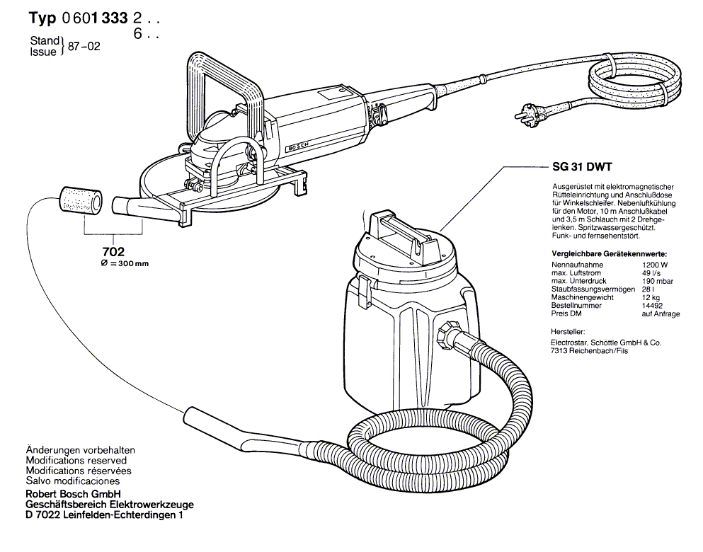 для угловой шлифмашины Bosch 220 V 0601333203, деталировка 5