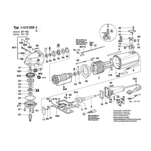 для угловой шлифмашины Bosch 220 V 0601333403, деталировка 1