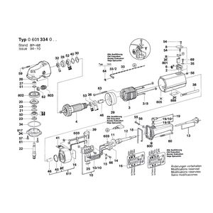 для угловой шлифмашины Bosch 220 V 0601334003, деталировка 1