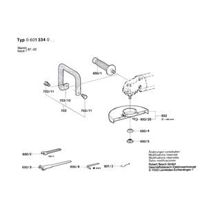 для угловой шлифмашины Bosch 220 V 0601334003, деталировка 2