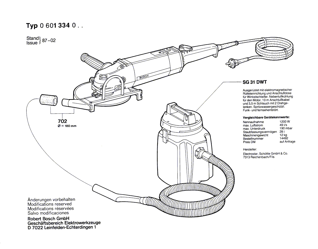 для угловой шлифмашины Bosch 220 V 0601334003, деталировка 3