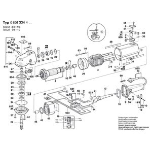 для угловой шлифмашины Bosch 220 V 0601334403, деталировка 1