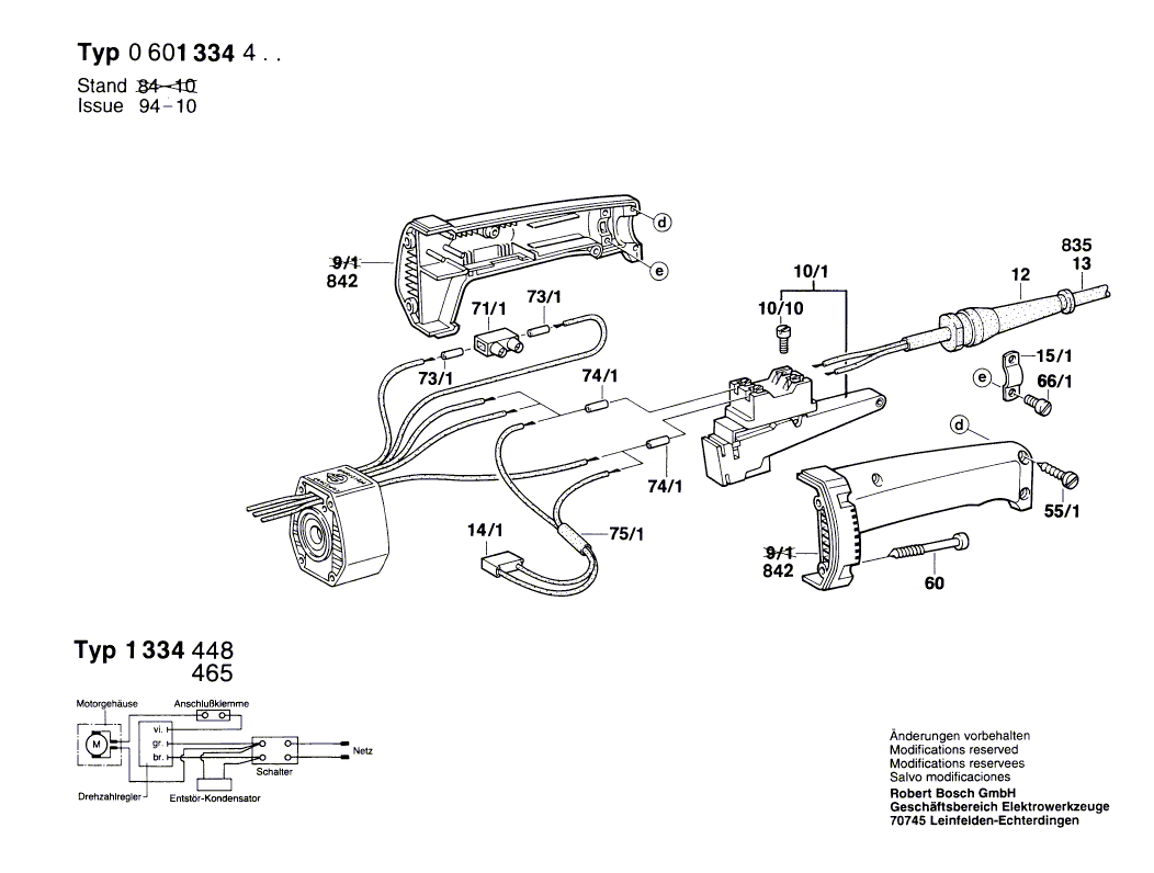 для угловой шлифмашины Bosch 220 V 0601334403, деталировка 3