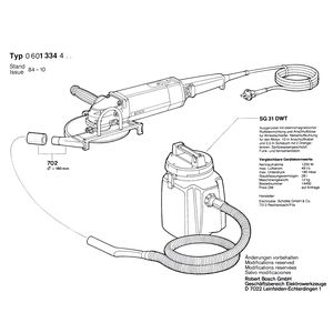 для угловой шлифмашины Bosch 220 V 0601334403, деталировка 4