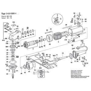 для угловой шлифмашины Bosch 220 V 0601335403, деталировка 1