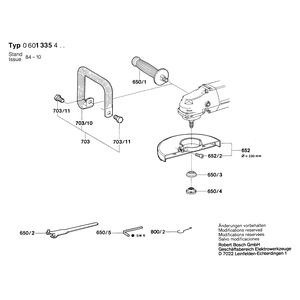 для угловой шлифмашины Bosch 220 V 0601335403, деталировка 2