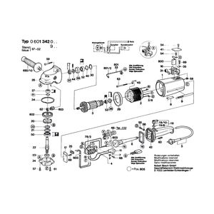 для угловой шлифмашины Bosch 220 V 0601342003, деталировка 1