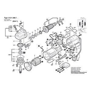 для угловой шлифмашины Bosch 230 V 0601348703, деталировка 1