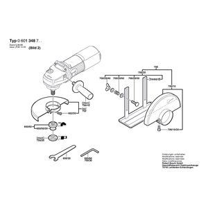 для угловой шлифмашины Bosch 230 V 0601348703, деталировка 2