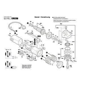 для угловой шлифмашины Bosch EHS 6-115 230 V 0601375069, деталировка 1