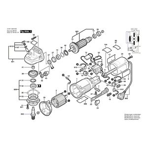 для угловой шлифмашины Bosch GEWS 1348.0 230 V 0601348003, деталировка 1