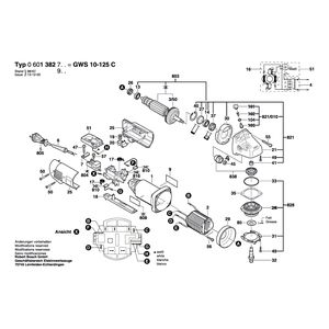 для угловой шлифмашины Bosch GWS 10-125 C 230 V 0601382703, деталировка 1