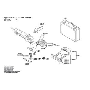 для угловой шлифмашины Bosch GWS 10-125 C 230 V 0601382703, деталировка 2