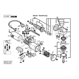 для угловой шлифмашины Bosch GWS 10-125 C 230 V 0601702703, деталировка 1