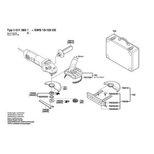 для угловой шлифмашины Bosch GWS 10-125 CE 230 V 0601383703, деталировка 2