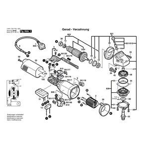 для угловой шлифмашины Bosch GWS 10-125 CE 230 V 0601703703, деталировка 1