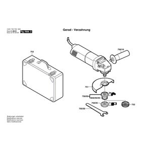 для угловой шлифмашины Bosch GWS 10-125 CE 230 V 0601703703, деталировка 2