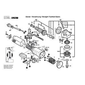 для угловой шлифмашины Bosch GWS 10-125 CE 230 V 0601803503, деталировка 1