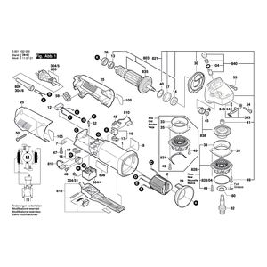 для угловой шлифмашины Bosch GWS 10-125 Z 230 V 3601H32000, деталировка 1