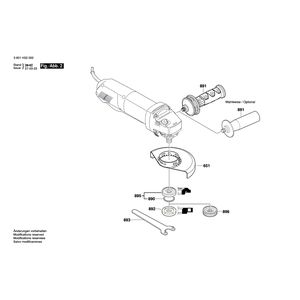 для угловой шлифмашины Bosch GWS 10-125 Z 230 V 3601H32000, деталировка 2