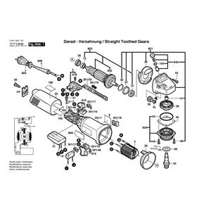 для угловой шлифмашины Bosch GWS 10-125C 230 V 0601802703, деталировка 1