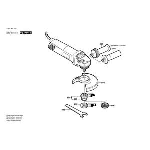 для угловой шлифмашины Bosch GWS 10-125C 230 V 0601802703, деталировка 2