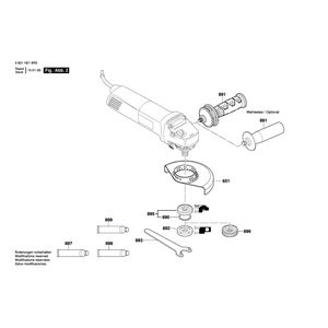 для угловой шлифмашины Bosch GWS 1000 230 V 3601H218R0, деталировка 2