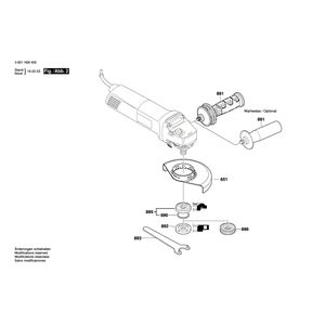 для угловой шлифмашины Bosch GWS 1000 230 V 3601H28800, деталировка 2