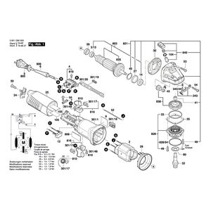 для угловой шлифмашины Bosch GWS 11-125 230 V 3601G92000, деталировка 1