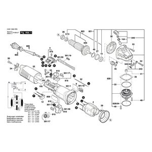 для угловой шлифмашины Bosch GWS 11-125 230 V 3601G920R0, деталировка 1