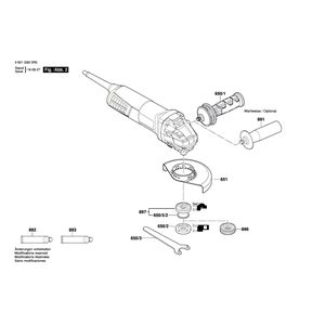 для угловой шлифмашины Bosch GWS 11-125 230 V 3601G920R0, деталировка 2