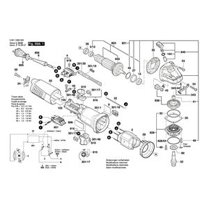 для угловой шлифмашины Bosch GWS 11-125 230 V 3601G9D000, деталировка 1