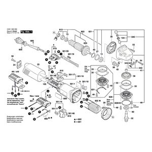 для угловой шлифмашины Bosch GWS 11-125 CI 230 V 3601H22000, деталировка 1