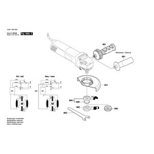 для угловой шлифмашины Bosch GWS 11-125 CI 230 V 3601H22000, деталировка 2