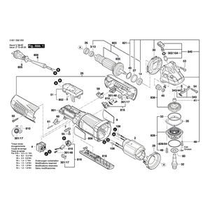 для угловой шлифмашины Bosch GWS 11-125 P 230 V 3601G92200, деталировка 1