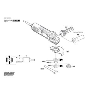 для угловой шлифмашины Bosch GWS 11-125 P 230 V 3601G92200, деталировка 2