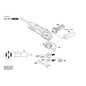 для угловой шлифмашины Bosch GWS 12-125 230 V 3601G93000, деталировка 2