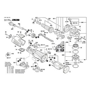 для угловой шлифмашины Bosch GWS 12-125 CIEX 230 V 3601G94100, деталировка 1