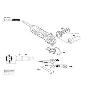 для угловой шлифмашины Bosch GWS 12-125 CIEX 230 V 3601G94100, деталировка 2