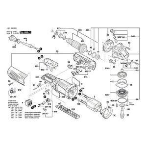 для угловой шлифмашины Bosch GWS 12-125 CIP 230 V 3601G93200, деталировка 1