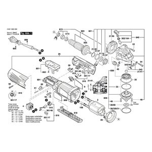 для угловой шлифмашины Bosch GWS 12-125 CIPX 230 V 3601G93300, деталировка 1