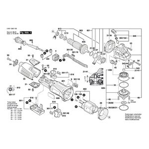 для угловой шлифмашины Bosch GWS 12-125 CIX 230 V 3601G93100, деталировка 1