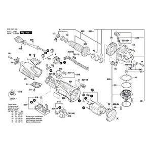 для угловой шлифмашины Bosch GWS 13-125 CI 230 V 3601G930R0, деталировка 1