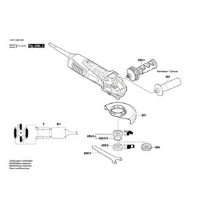 для угловой шлифмашины Bosch GWS 13-125 CI 230 V 3601G9E000, деталировка 2