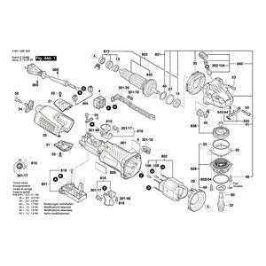 для угловой шлифмашины Bosch GWS 13-125 CIE 230 V 3601G9F000, деталировка 1